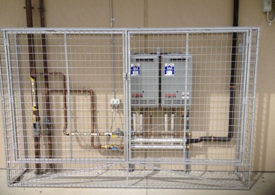 Protective cage & hot water service