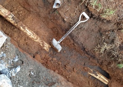 sewer repair in backyard